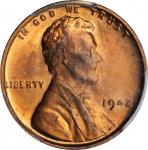 1942 Lincoln Cent--Struck on a Rolled Thick Planchet--MS-65 RB (PCGS).