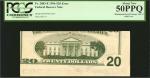 Fr. 2083-E. 1996 $20 Federal Reserve Note. Richmond. PCGS Currency About New 50 PPQ. Misaligned Back