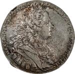 RUSSIA. Ruble, 1727. Moscow (Kadashevsky) Mint. Peter II. NGC Unc Details--Cleaned.