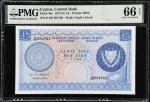 CYPRUS. Central Bank of Cyprus. 5 Pounds, 1975. P-44c. PMG Gem Uncirculated 66 EPQ.