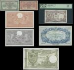 Banque Nationale de Belgique, 5 and 10 francs, 1943, 500 francs, 1942, 1000 francs, 1943, 20 francs,