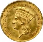 1855 Three-Dollar Gold Piece. MS-63+ (PCGS). CAC.
