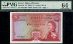 x States of Jersey, £5 (2), ND (1963), serial number A017804, (Pick 9a, Banknote Yearbook JE21a), in