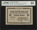 GERMAN EAST AFRICA. Deutsch-Ostafrikanische Bank. 50 Rupien, 1915. P-46a. PMG Choice Very Fine 35.