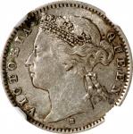 1879-H年海峡殖民地10分。喜敦铸币厂。STRAITS SETTLEMENTS. 10 Cents, 1879-H. Heaton Mint. Victoria. NGC AU-55.