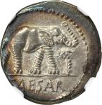 JULIUS CAESAR. AR Denarius (3.73 gms), Military Mint in Italy, ca. 49 B.C. NGC MS*, Strike: 5/5 Surf