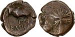 India - Ancient & Medieval，AYODHYA: Satyamitra, ca. 3rd century AD, AE round unit (7.55g), Mitch-476