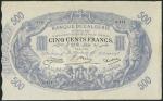 Banque de lAlgerie, 500 francs, 27 February 1924, serial number 0.111-976, blue and white, maiden at