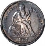 1867 Liberty Seated Dime. Proof-65 (PCGS).