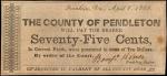 Franklin, Virginia. County of Pendleton. April 1, 1862. 75 Cents. Very Fine.