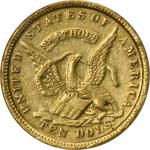 1852 United States Assay Office of Gold $10. K-12a(2). Rarity-5. 884 THOUS. AU-53 (PCGS).