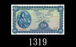 1949年爱尔兰中央银行10镑，稀品。八 - 九成新1949 The Central Bank of Ireland 10 Pounds, s/n 44V078011. EF-AU
