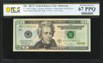 Fr. 7001-E. 2017A $20  Federal Reserve Note. Richmond. PCGS Banknote Superb Gem Uncirculated 67 PPQ.