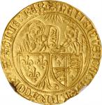 FRANCE. Anglo-Gallic. Salut dOr, ND (1422-33). Rouen Mint; mm: Leopard Passant. Henry VI. NGC MS-61.