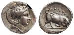 古希腊图雷阿城雅典娜和公牛图银币