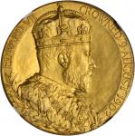 GREAT BRITAIN. Edward VII Gold Coronation Medal, 1902. NGC MS-61.