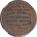 NEW YORK. Troy. 1834 Bucklins Interest Tables. HT-348, Low-77, W-NY-1660-10a. Rarity-5. Copper. Plai
