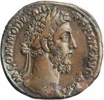 COMMODUS, A.D. 177-192. AE Sestertius (26.08 gms), Rome Mint, A.D. 186. CHOICE VERY FINE.