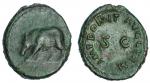 Roman Imperial. Domitian (81-96). AE Quadrans, 83 and later. Rome. 2.53 gms. IMP DOMIT AVG GERM arou