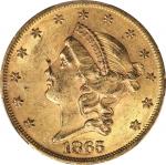 1865 Liberty Head Double Eagle. Unc Details--Scratch (PCGS).