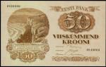 ESTONIA. Bank of Estonia. 50 Krooni, 1929. P-65a. PMG Superb Gem Uncirculated 67 EPQ.
