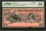 ECUADOR. Banco Comercial Y Agricola. 1000 Sucres, ND (ca. 1895). P-S124p. Proof. About Uncirculated 