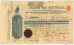 Banknotes – India. Bank of Bengal: Share Certificates (3), 500-Rupees, 28 January 1904, 1000-Rupees,