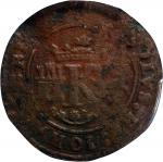 MEXICO. 4 Maravedis, ND (1542). Mexico City Mint. Carlos & Johanna. PCGS Genuine--Environmental Dama