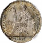 1899-A年坐洋壹角银币。巴黎造币厂。FRENCH INDO-CHINA. 10 Cents, 1899-A. Paris Mint. NGC MS-63.