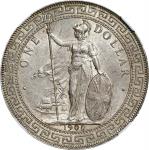 1900年英国贸易银元站洋壹圆银币。加尔各答铸币厂。GREAT BRITAIN. Trade Dollar, 1900. Calcutta Mint. Victoria. NGC MS-62.