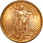 1923-D美国20元金币，重33.4g含.900金，总含金量30.1克（0.97盎司），PCGS MS63，#42376209