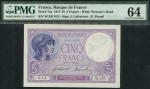 Banque de France, a group of 3x 5 Francs, the dated 11 January 1918, 24 November 1932 and 8 December