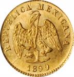 MEXICO. Peso, 1890-Zs Z. Zacatecas Mint. ICG MS-64.