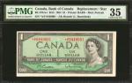 CANADA. Lot of (2). Bank of Canada. 1 Dollar, 1954. BC-37bA-i & BC-37dA. Replacements. PMG Choice Ve