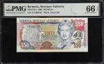 BERMUDA. Bermuda Monetary Authority. 50 Dollars, 2000. P-54a. PMG Gem Uncirculated 66 EPQ.