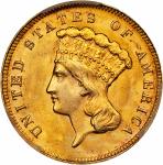 1878 Three-Dollar Gold Piece. MS-65+ (PCGS). CAC.
