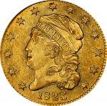 1823 Capped Head Left Half Eagle. BD-1, the only known dies. Rarity-4+. MS-62 (PCGS). CAC. CMQ.