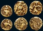 印度贵霜王朝早期金币三枚