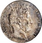 FRANCE. 5 Francs, 1845-W. Lille Mint. Louis Philippe I. PCGS AU-53 Gold Shield.