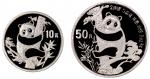 1987年熊猫纪念金币1盎司等一组2枚 近未流通