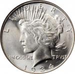 1934-D Peace Silver Dollar. MS-66 (NGC).
