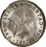 CUBA. 10 Centavos, 1948. Philadelphia Mint. NGC MS-66.
