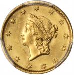 1849 Gold Dollar. Open Wreath, No L. MS-64 (PCGS).