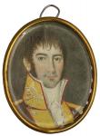Portrait Miniature of an Officer. Uncertain European, 19th Century. In gold (untested) oval frame. 4