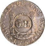 JAMAICA. 6 Shillings 8 Pence, ND (1758). George II (1727-60). PCGS EF-45 Gold Shield.