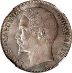 1852年法国5 法郎。巴黎铸币厂。FRANCE. 5 Francs, 1852. Paris Mint. Napoleon III (as Louis-Napoleon). NGC MS-65.
