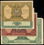 French Indo-China, 5 Cents - 50 Cents, 1942 (P88-91) Lot of 4, AU, light foxing, 50C corner damage. 
