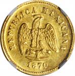 MEXICO. 2 1/2 Pesos, 1870-Mo C. Mexico Mint. NGC MS-62.