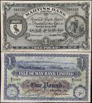 ISLE OF MAN. Lot of (2). Mixed Banks. 1 Pound, 1943 & 1953. P-66 & 196. Fine & Very Fine.
