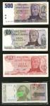 A group of Argentina notes in packs, including 100 pesos (50), 1977, 5 pesos Argentino (98), 1983, 5
